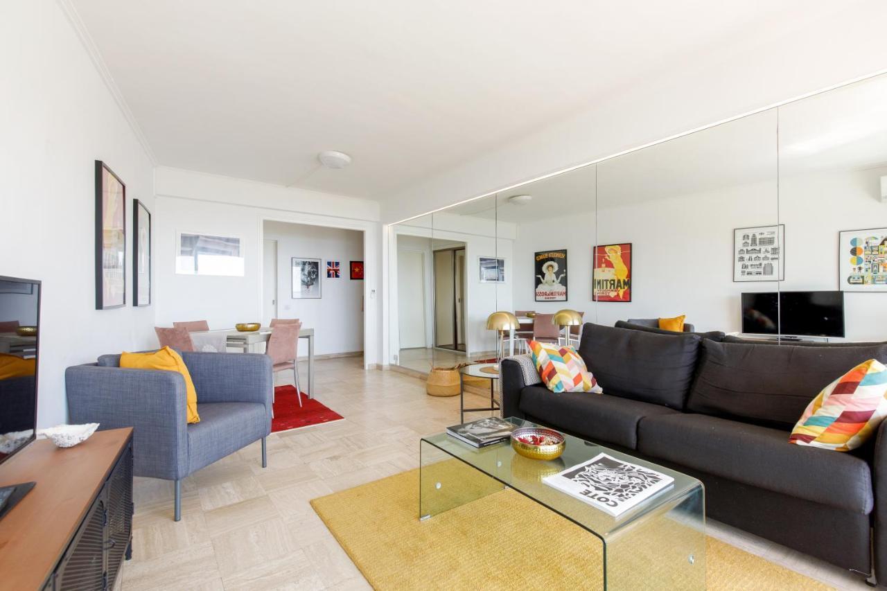 Vue Mer Exceptionnelle Sur Plage Du Midi En 1Re Ligne- 2 Chambres Cannes Kültér fotó
